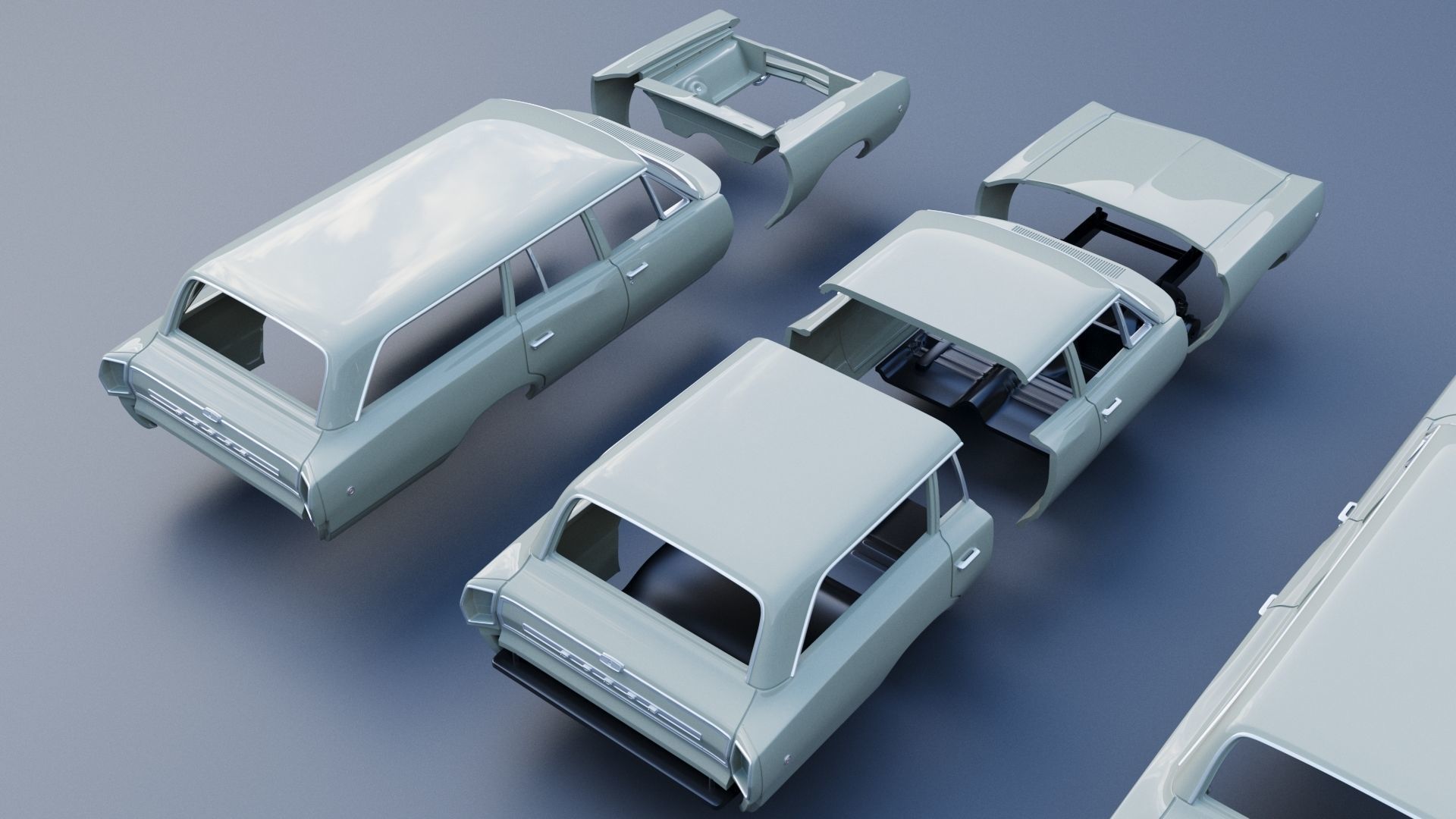 Dodge Coronet Wagon 1968 3D print model_18