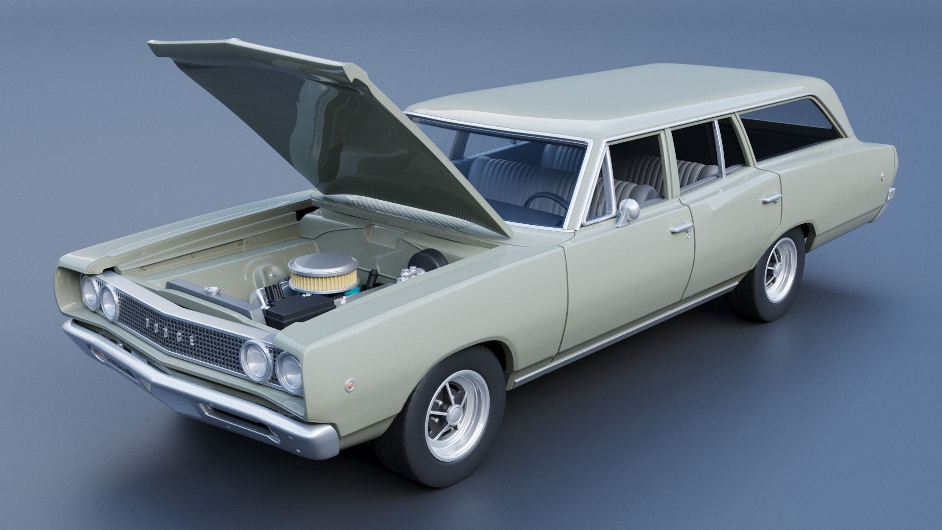 Dodge Coronet Wagon 1968 3D print model_10