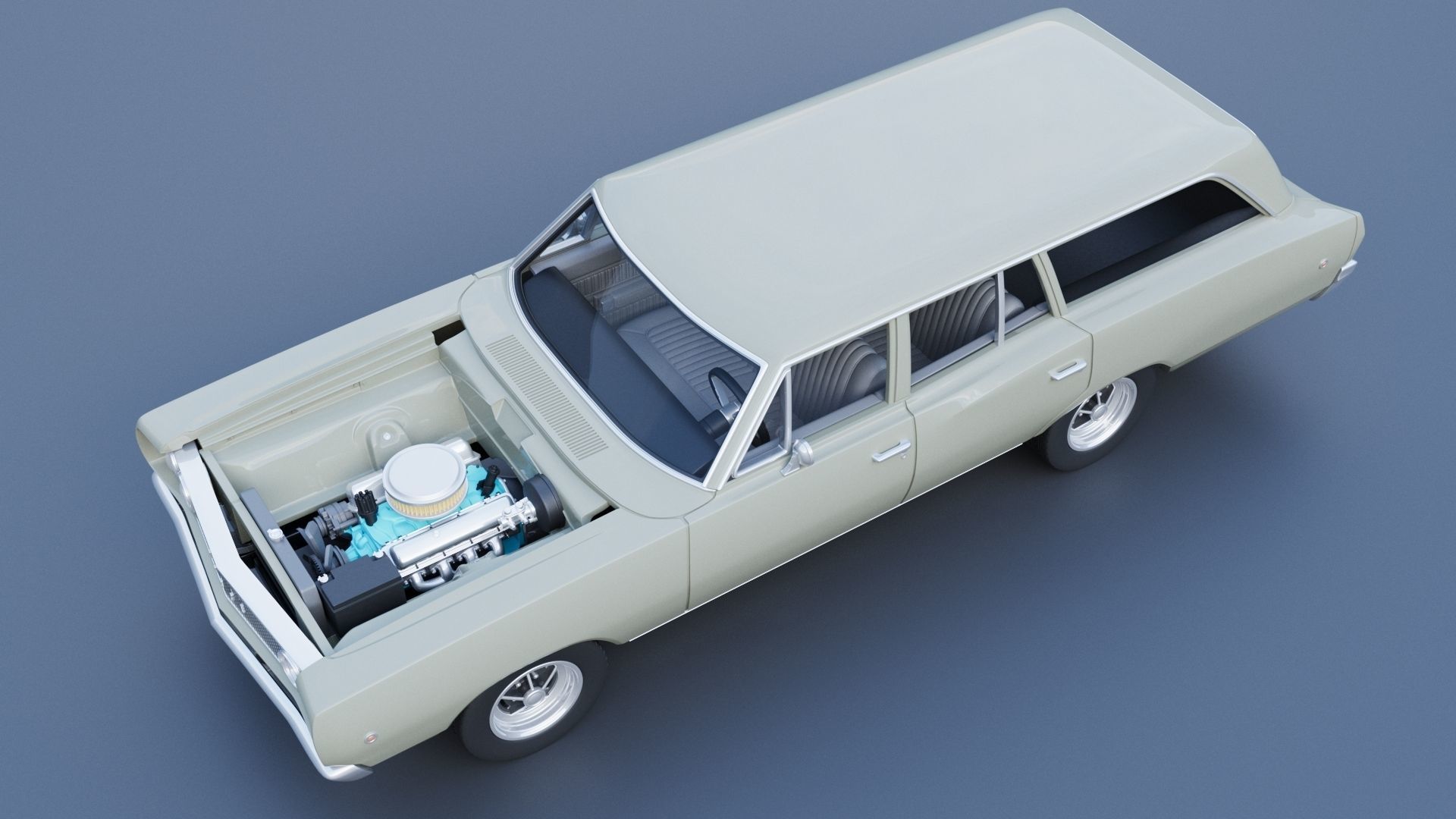 Dodge Coronet Wagon 1968 3D print model_11
