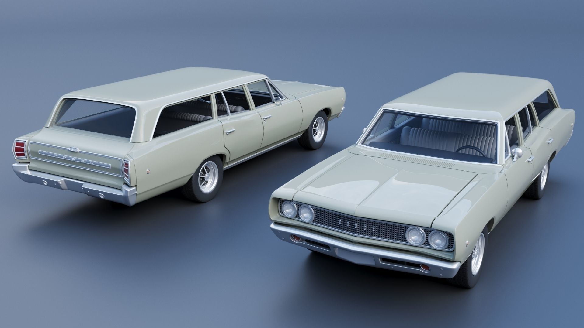 Dodge Coronet Wagon 1968 3D print model_1