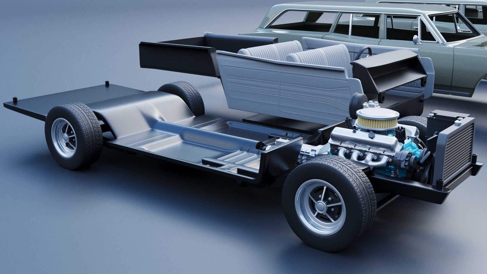 Dodge Coronet Wagon 1968 3D print model_24