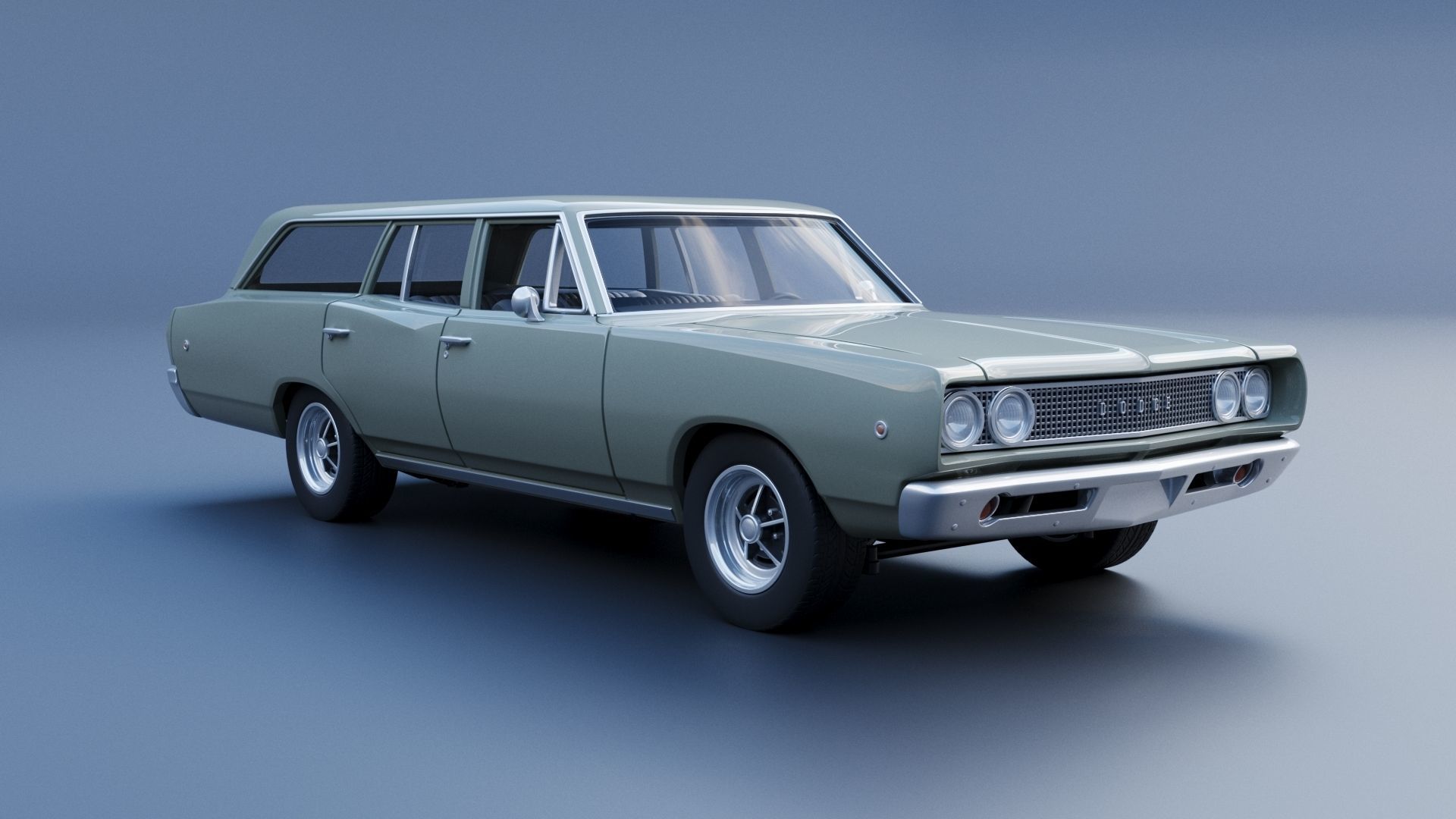 Dodge Coronet Wagon 1968 3D print model_8