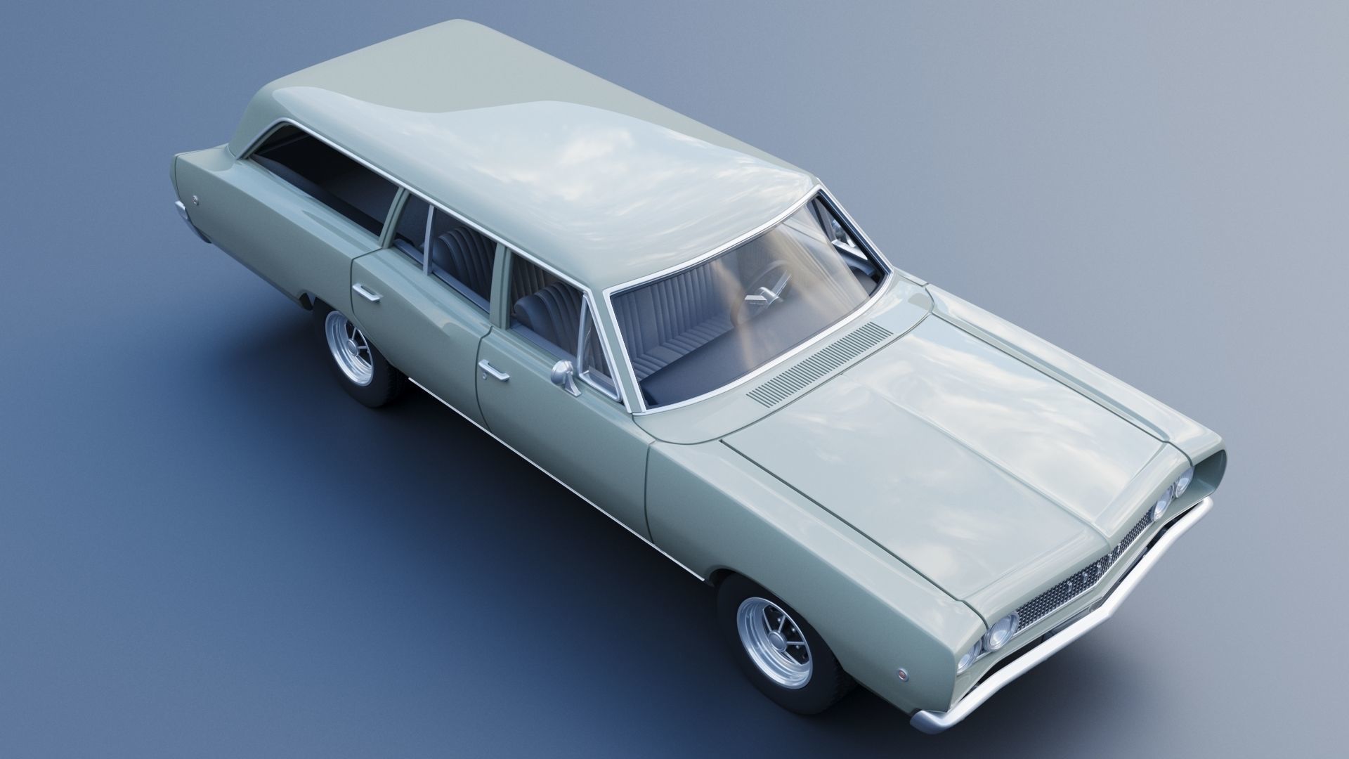 Dodge Coronet Wagon 1968 3D print model_9