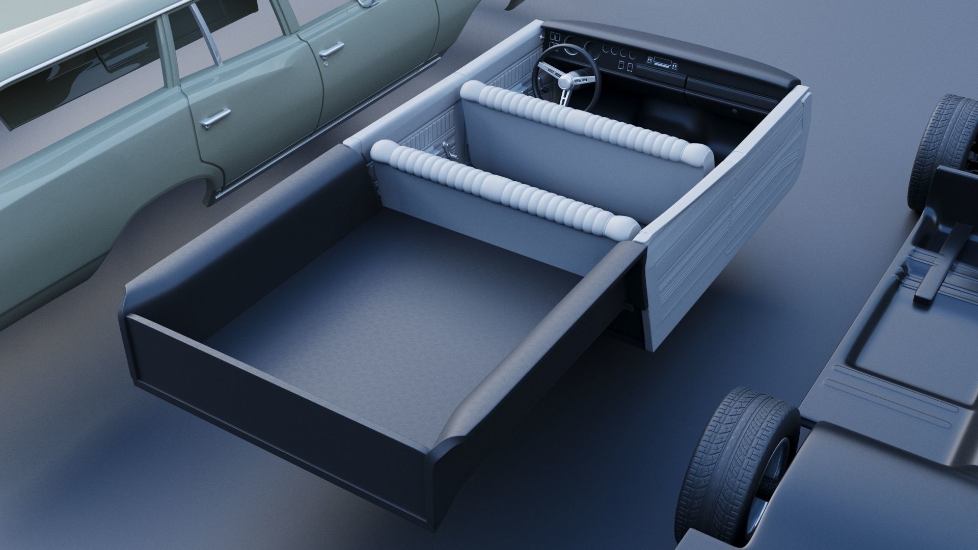 Dodge Coronet Wagon 1968 3D print model_22