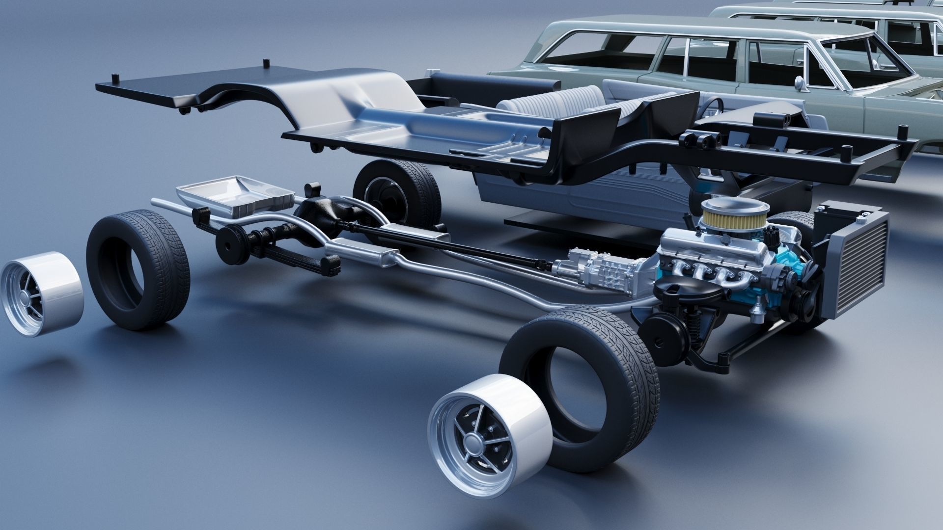 Dodge Coronet Wagon 1968 3D print model_25