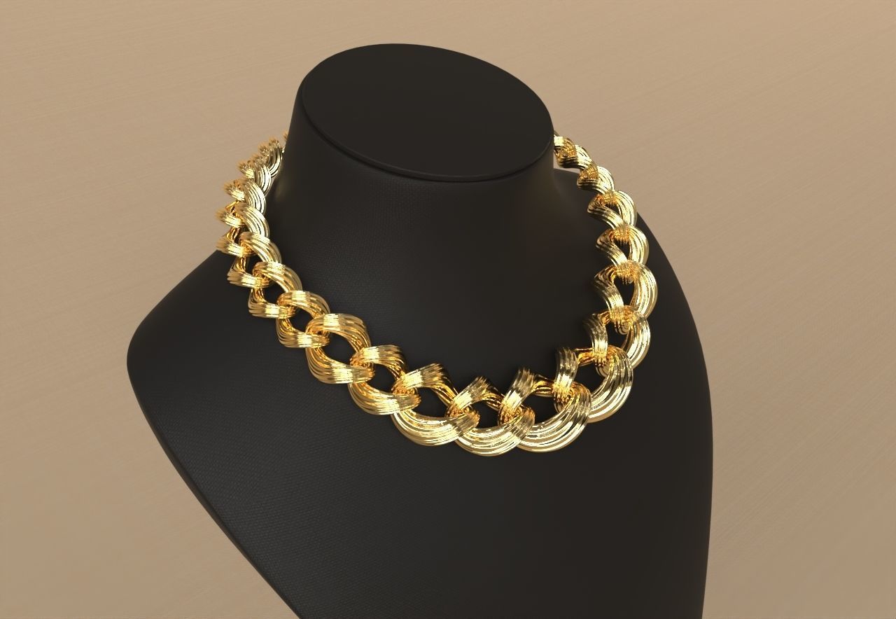 Graduated Cuban Chain Link Line Texture Model 3D print model_4