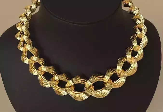 Graduated Cuban Chain Link Line Texture Model