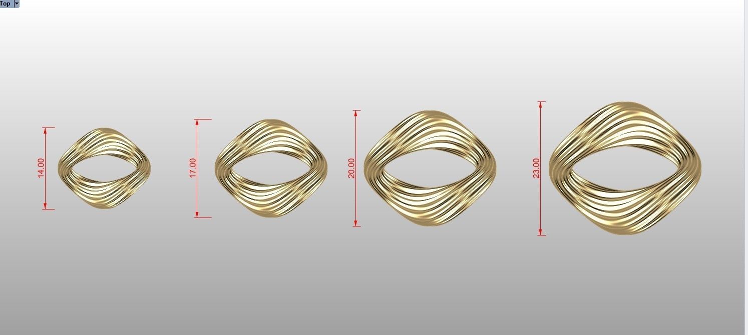Graduated Cuban Chain Link Line Texture Model 3D print model_6