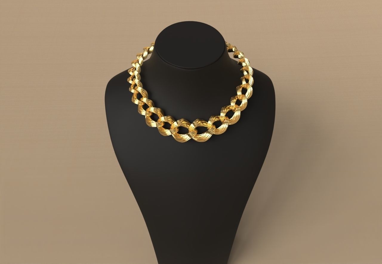 Graduated Cuban Chain Link Line Texture Model 3D print model_5