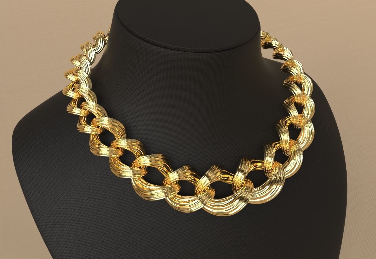 Graduated Cuban Chain Link Line Texture Model 3D print model_2