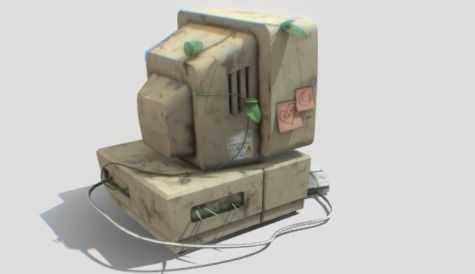 Detailed Old PC Low-poly 3D model_6