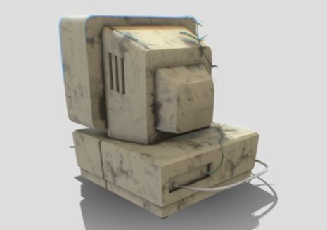 Detailed Old PC Low-poly 3D model_4