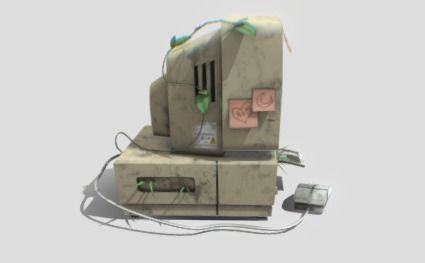 Detailed Old PC Low-poly 3D model_7