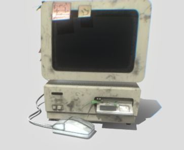 Detailed Old PC Low-poly 3D model_3