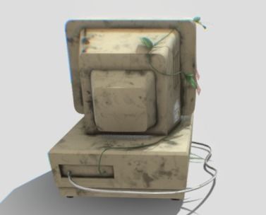 Detailed Old PC Low-poly 3D model_5