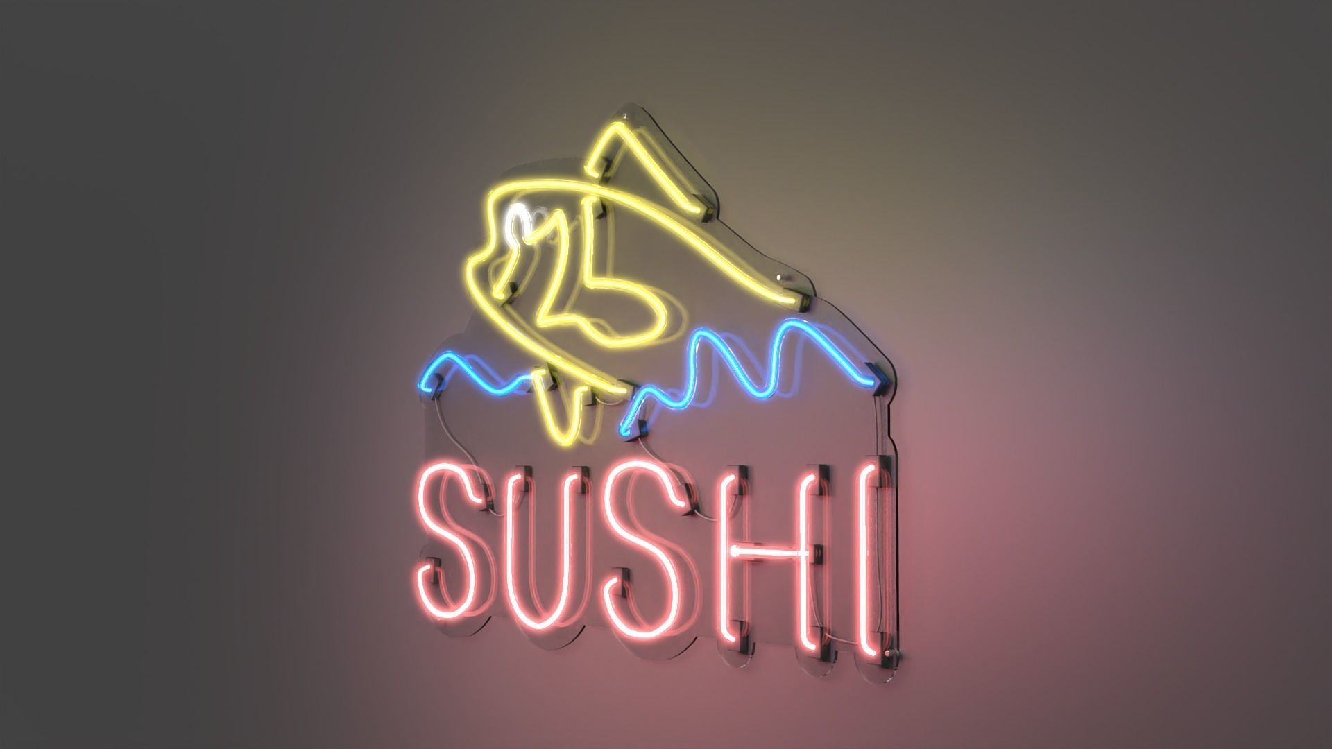Sushi 3 - Neon Sign 3D model_3