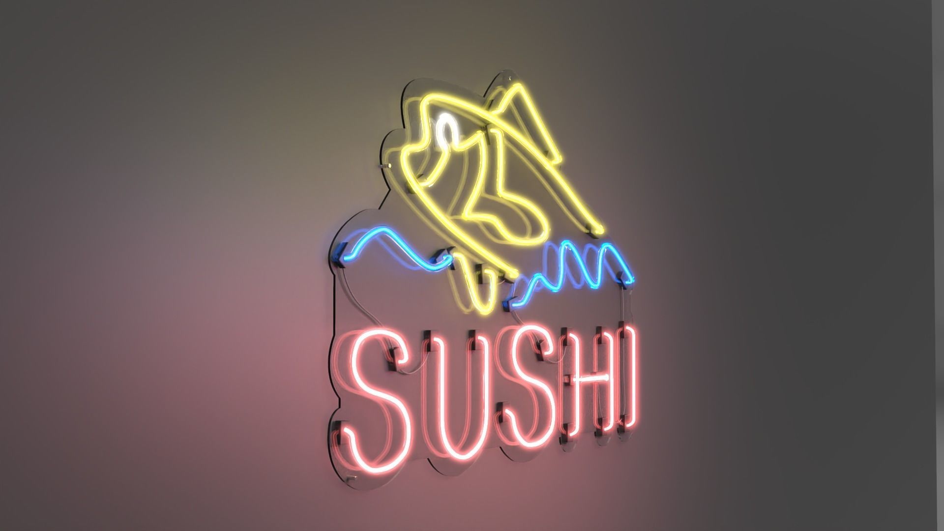 Sushi 3 - Neon Sign 3D model_4