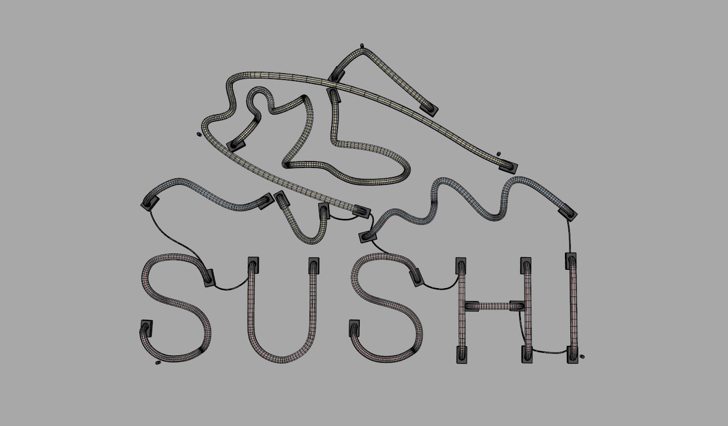 Sushi 3 - Neon Sign 3D model_6