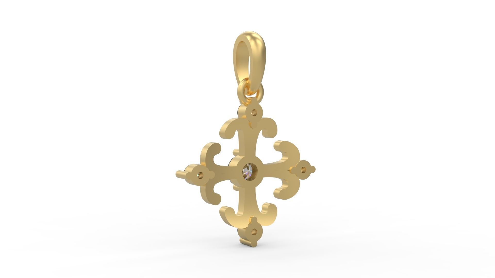 Cross Pendant 30 3D print model_3
