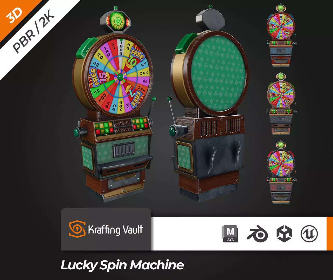 Lucky Spin Machine Low-poly 3D model_0