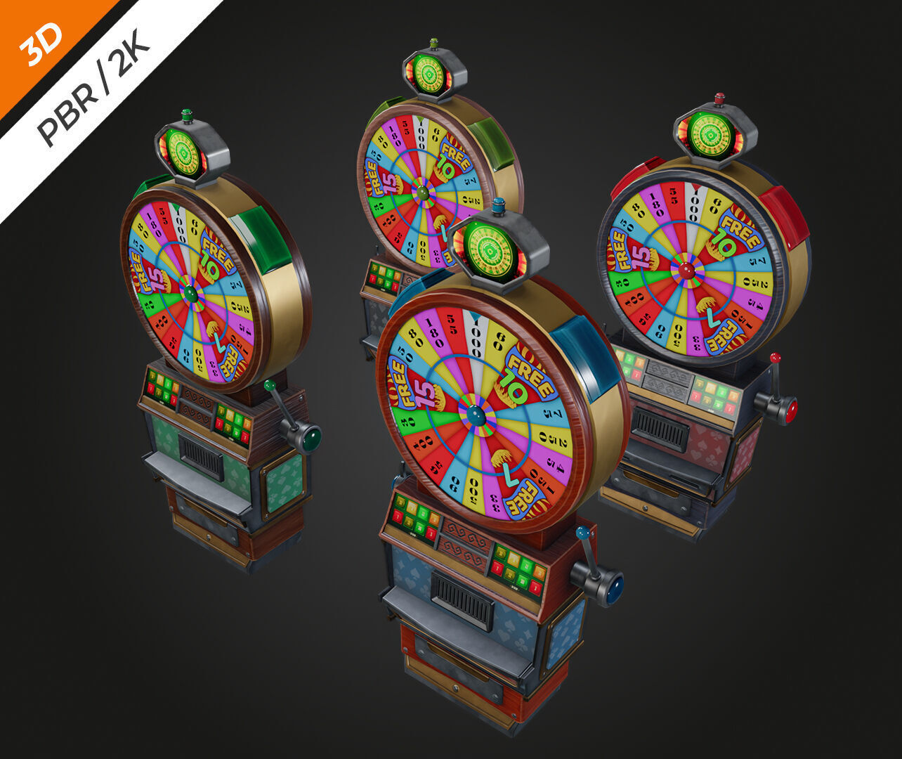 Lucky Spin Machine Low-poly 3D model_11