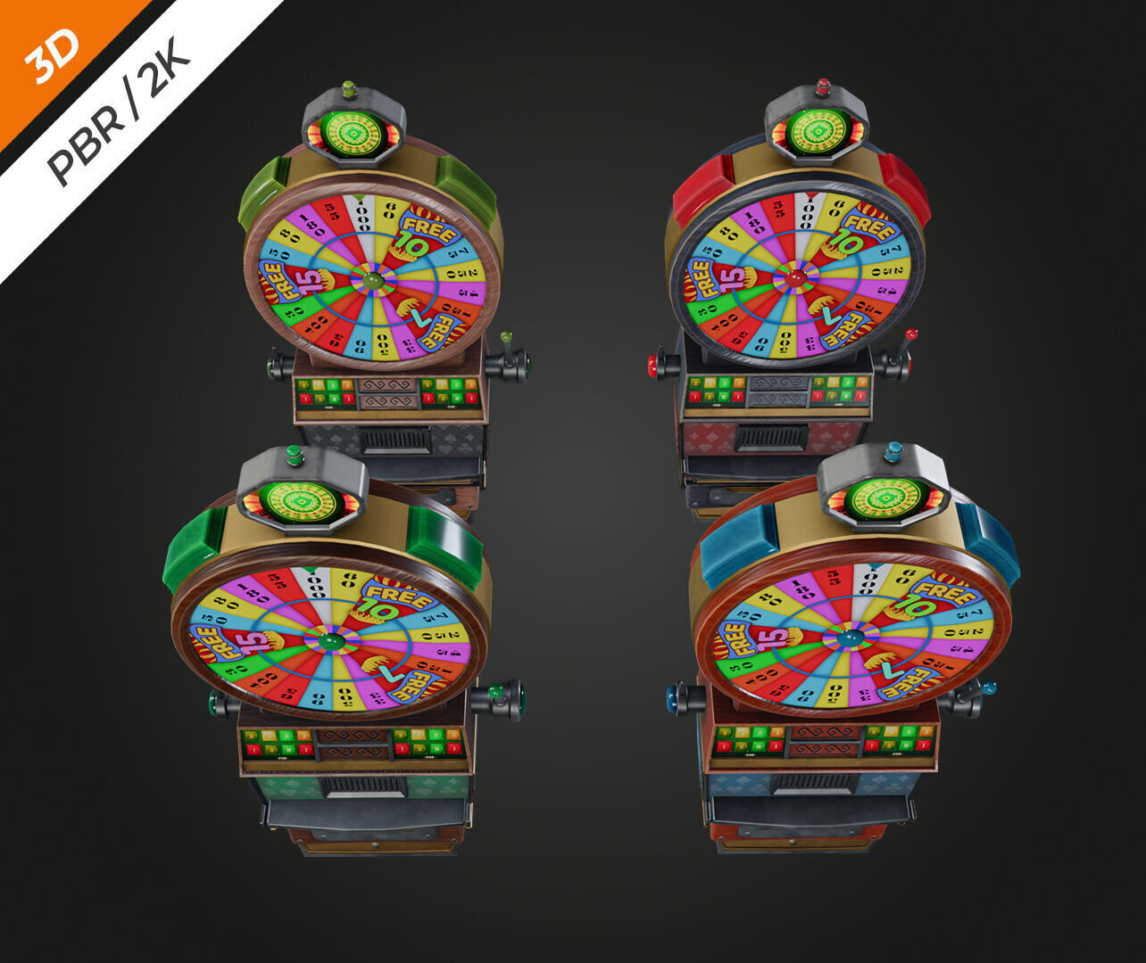 Lucky Spin Machine Low-poly 3D model_12