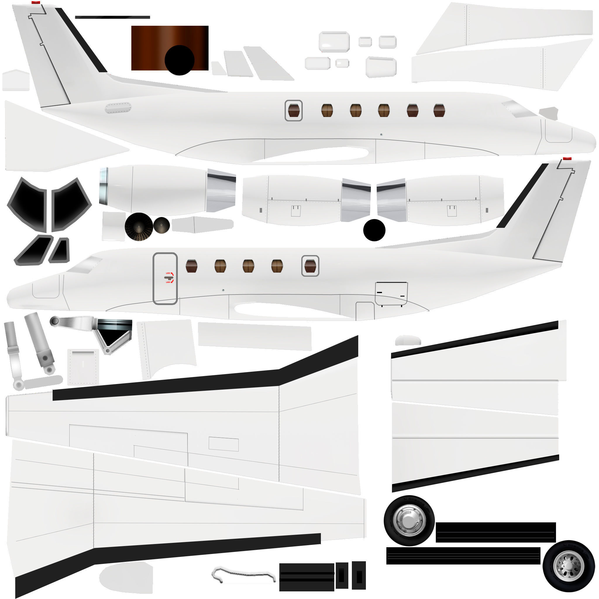 Citation Excel XLS Low Poly 6 livery Low-poly 3D model_7