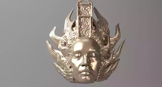 Aztec Crown statue 3  3D model