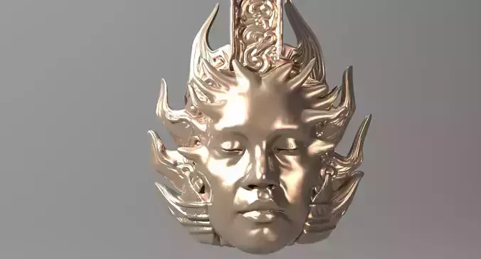 Aztec Head Sculpture 1  3D model