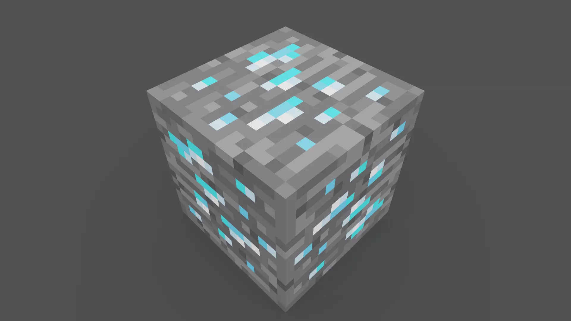MineCraft diamond ore block Low-poly 3D model_0