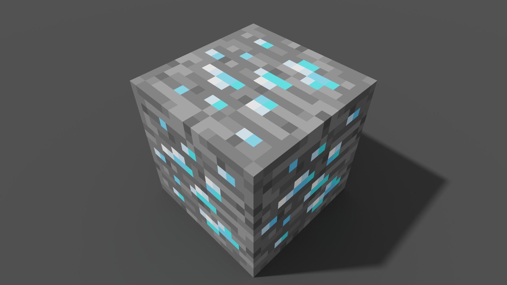 MineCraft diamond ore block Low-poly 3D model_4