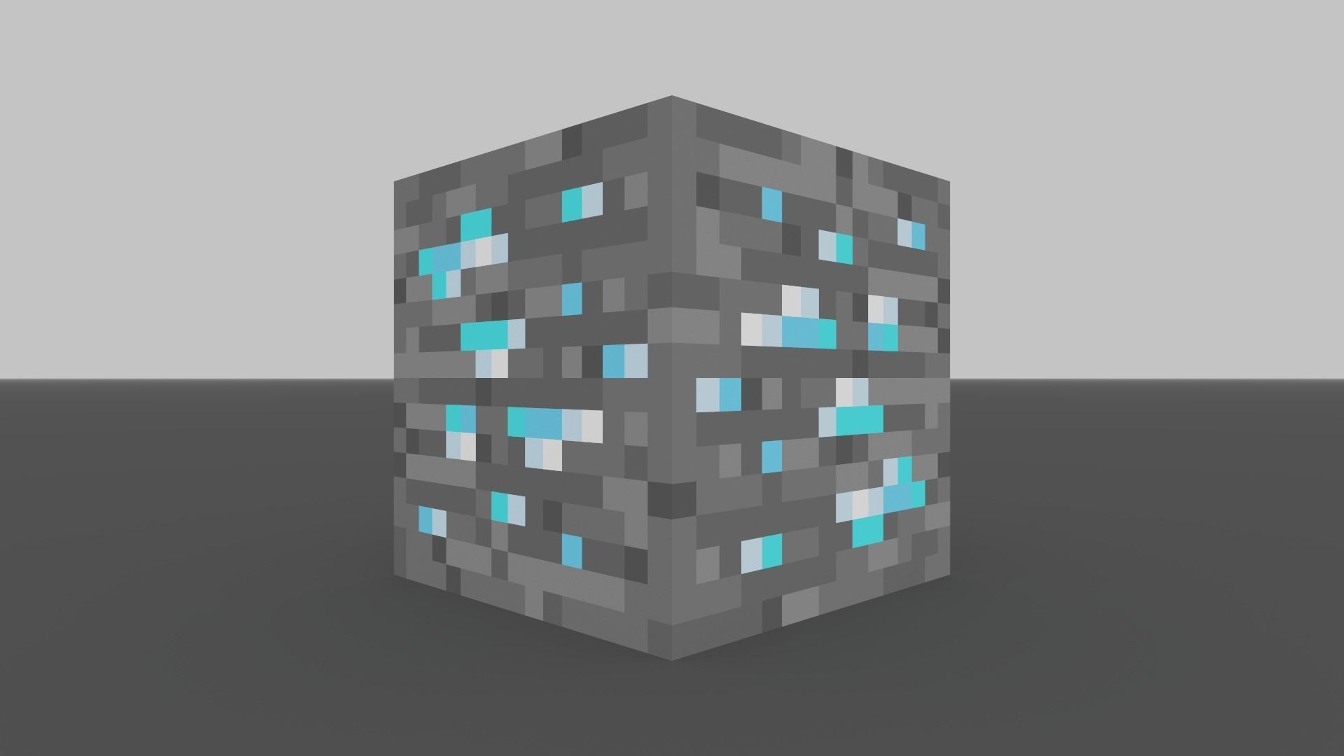 MineCraft diamond ore block Low-poly 3D model_1
