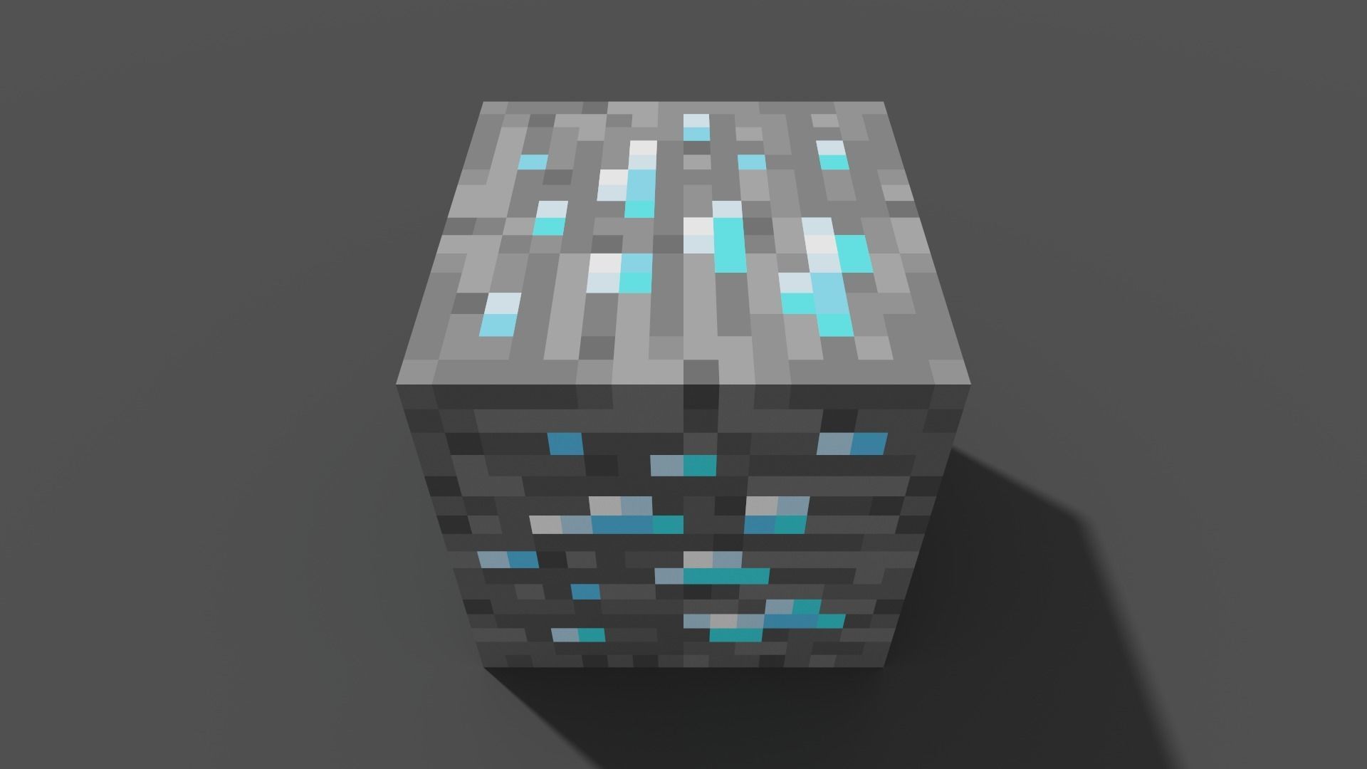MineCraft diamond ore block Low-poly 3D model_7