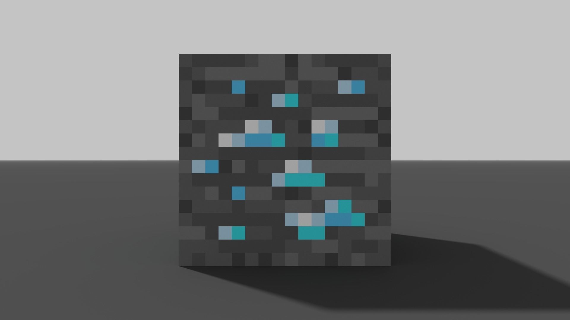 MineCraft diamond ore block Low-poly 3D model_6