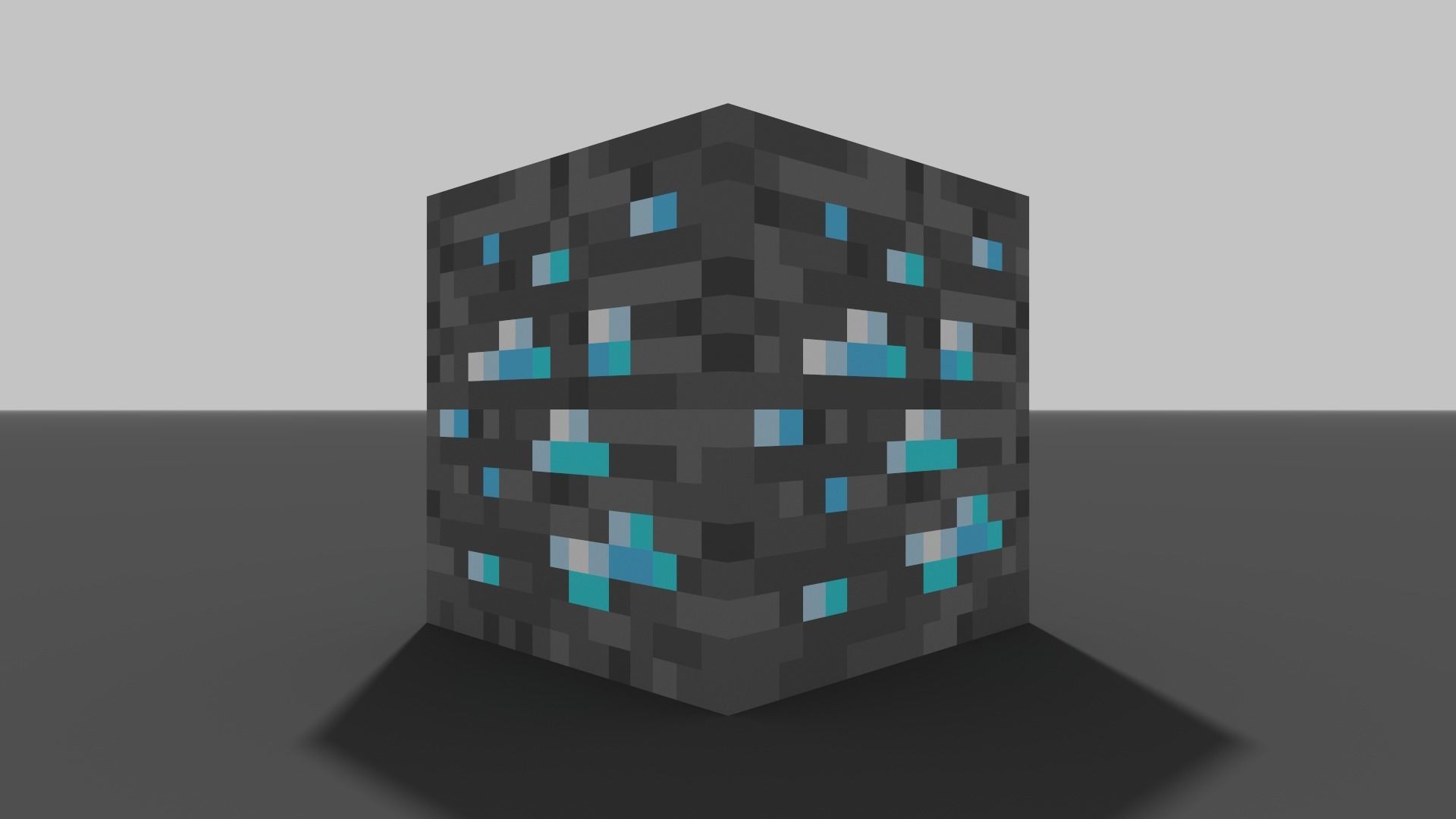 MineCraft diamond ore block Low-poly 3D model_8