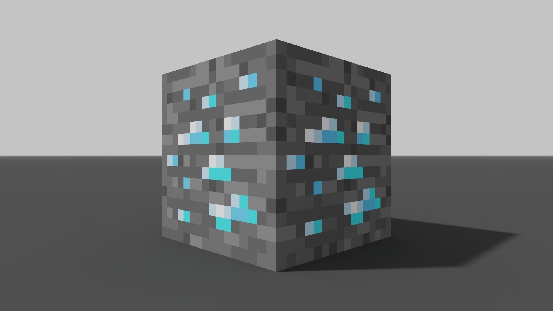 MineCraft diamond ore block Low-poly 3D model_5