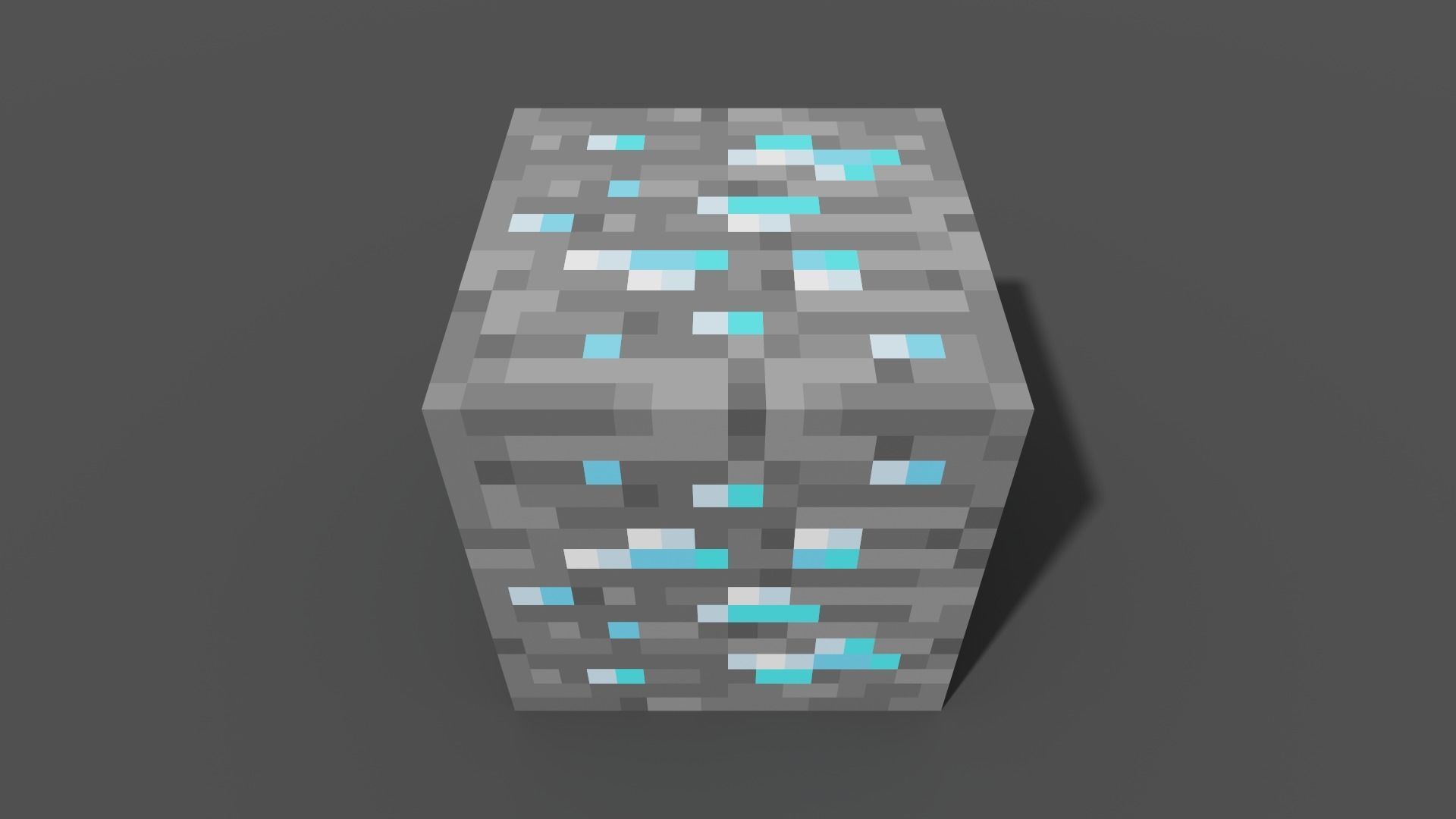 MineCraft diamond ore block Low-poly 3D model_3