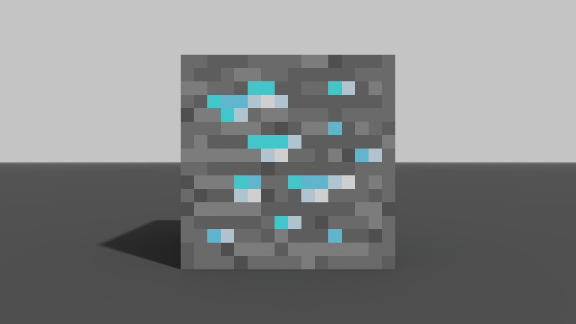 MineCraft diamond ore block Low-poly 3D model_2