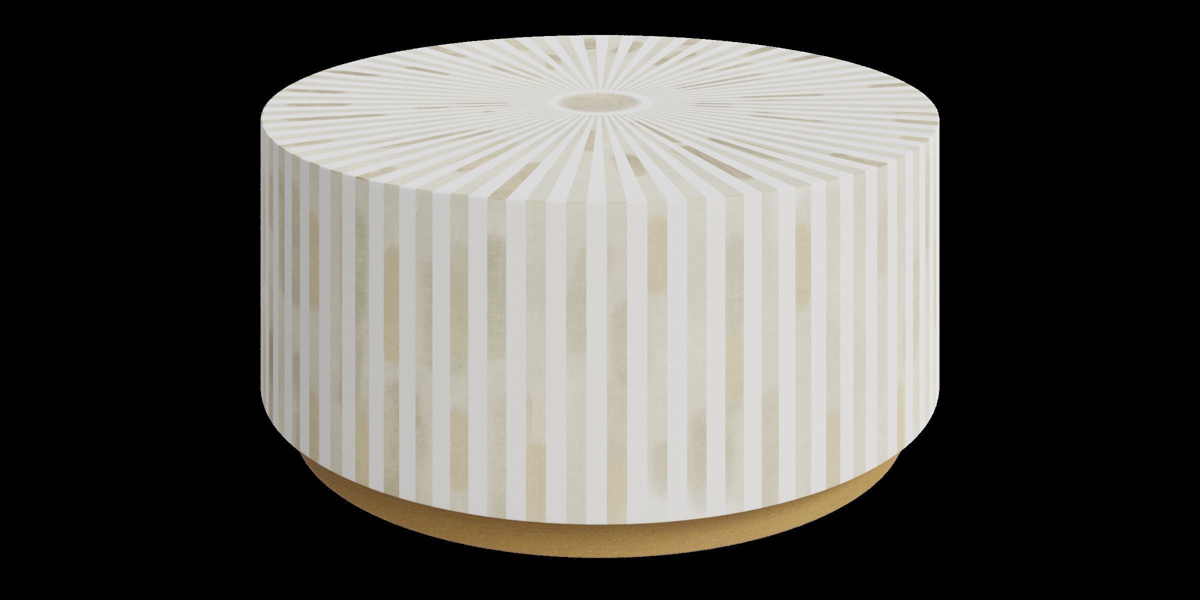 Light Beige Bohemian Coffee Table Low-poly 3D model_9