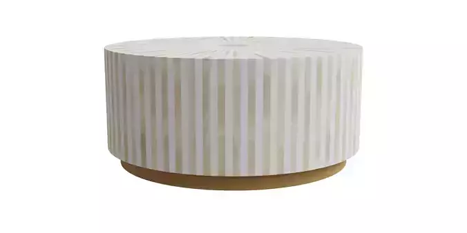Light Beige Bohemian Coffee Table
