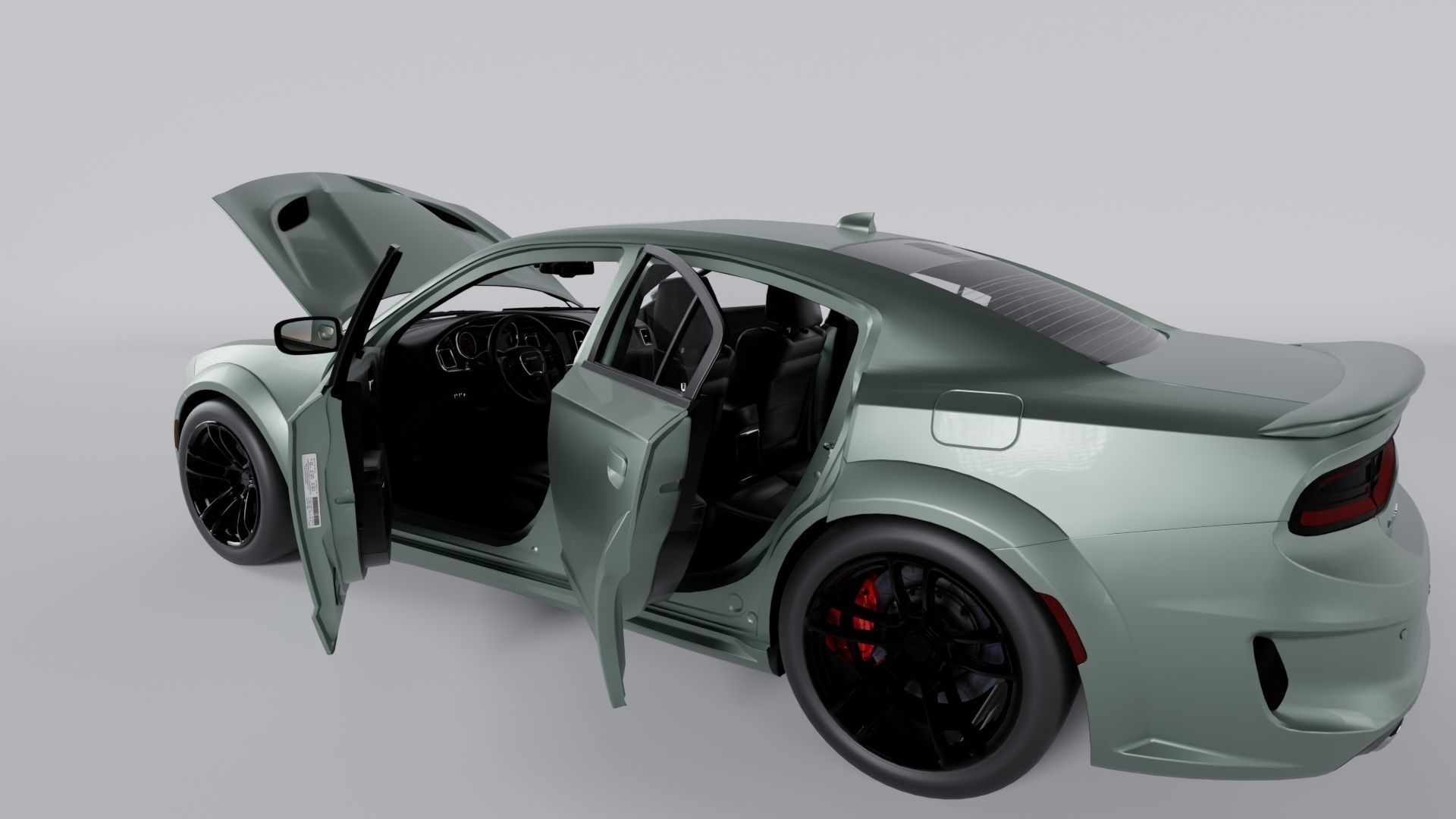 Dodge Charger SRT Hellcat RedEye Widebody Sport Car 3D model_1