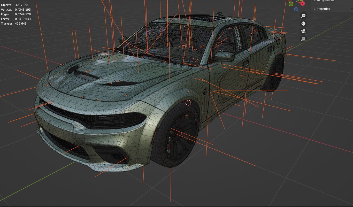 Dodge Charger SRT Hellcat RedEye Widebody Sport Car 3D model_5