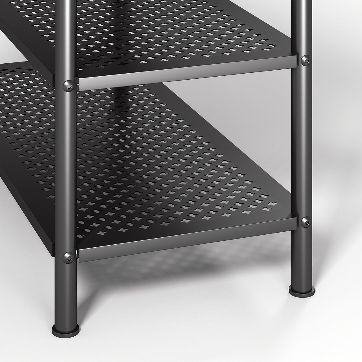 IKEA PINNIG black Bench with shoe storage 3D model_1