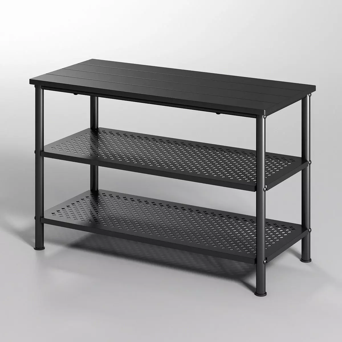 IKEA PINNIG black Bench with shoe storage 3D model_0