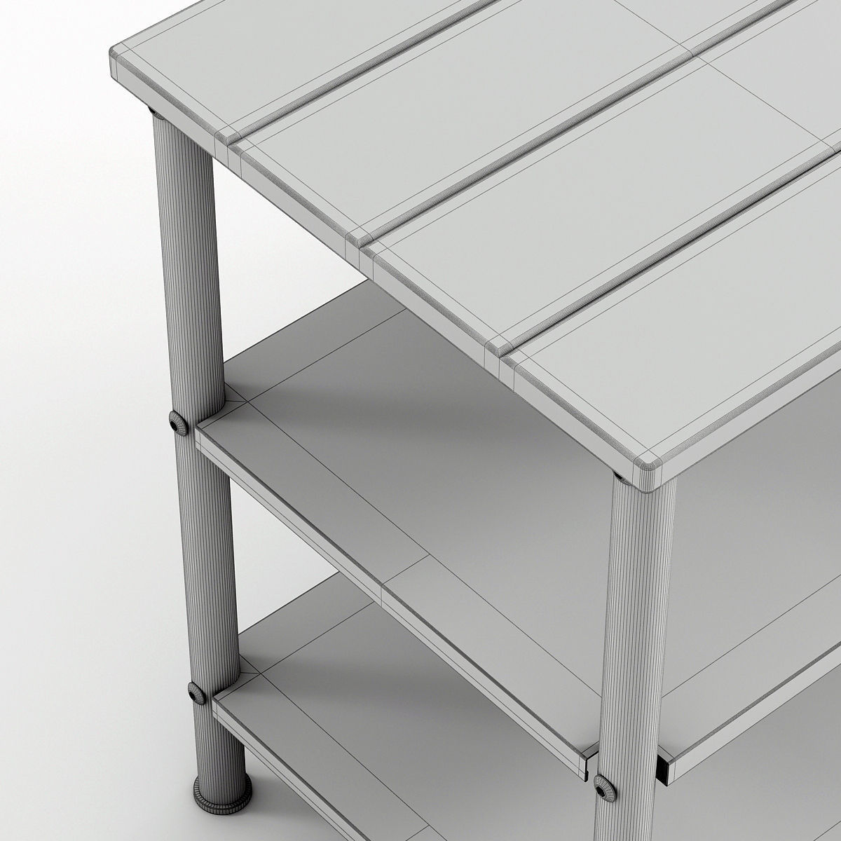 IKEA PINNIG black Bench with shoe storage 3D model_8