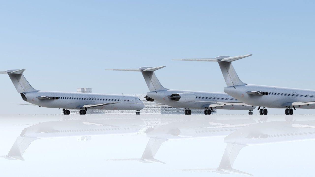 McDonnell Douglas MD80 scrapyard Low Poly Low-poly 3D model_5