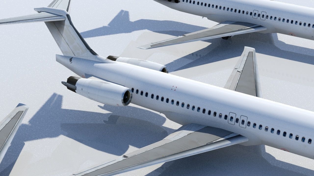 McDonnell Douglas MD80 scrapyard Low Poly Low-poly 3D model_6