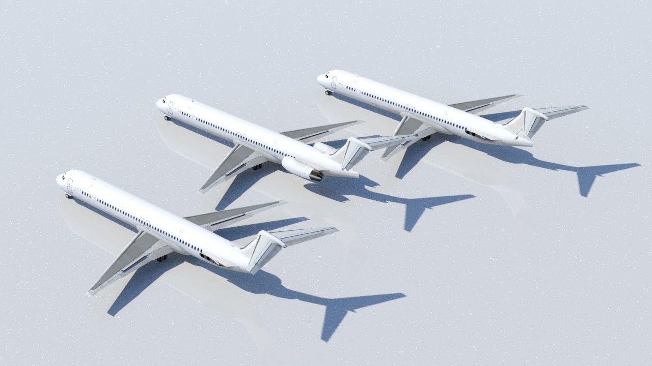 McDonnell Douglas MD80 scrapyard Low Poly Low-poly 3D model_1