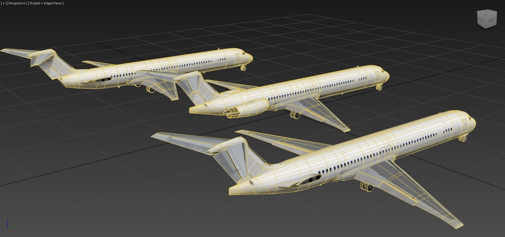 McDonnell Douglas MD80 scrapyard Low Poly Low-poly 3D model_7