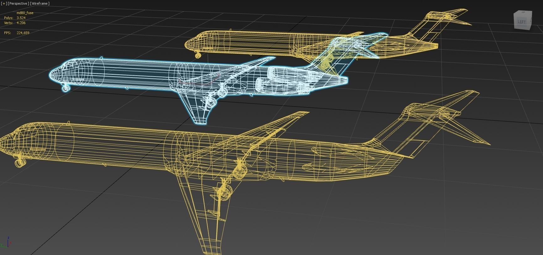 McDonnell Douglas MD80 scrapyard Low Poly Low-poly 3D model_8
